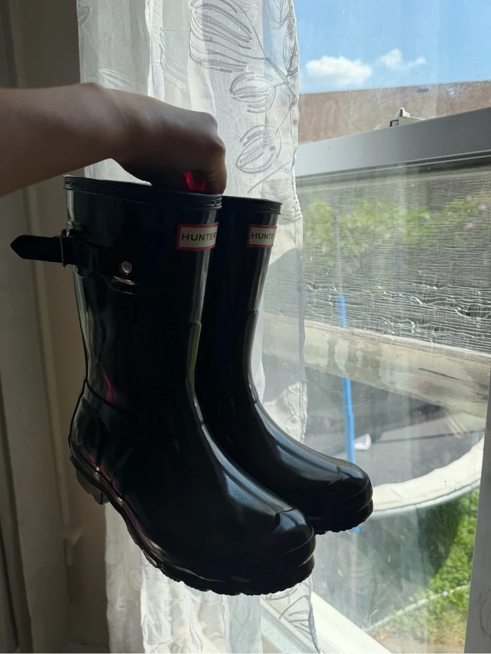 Hunter Women's Black Gloss Short Rain Boots